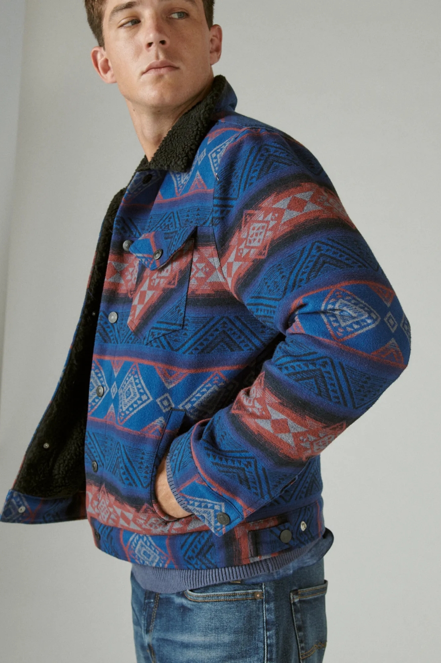 STRIPE SHERPA LINED TRUCKER JACKET, image 3