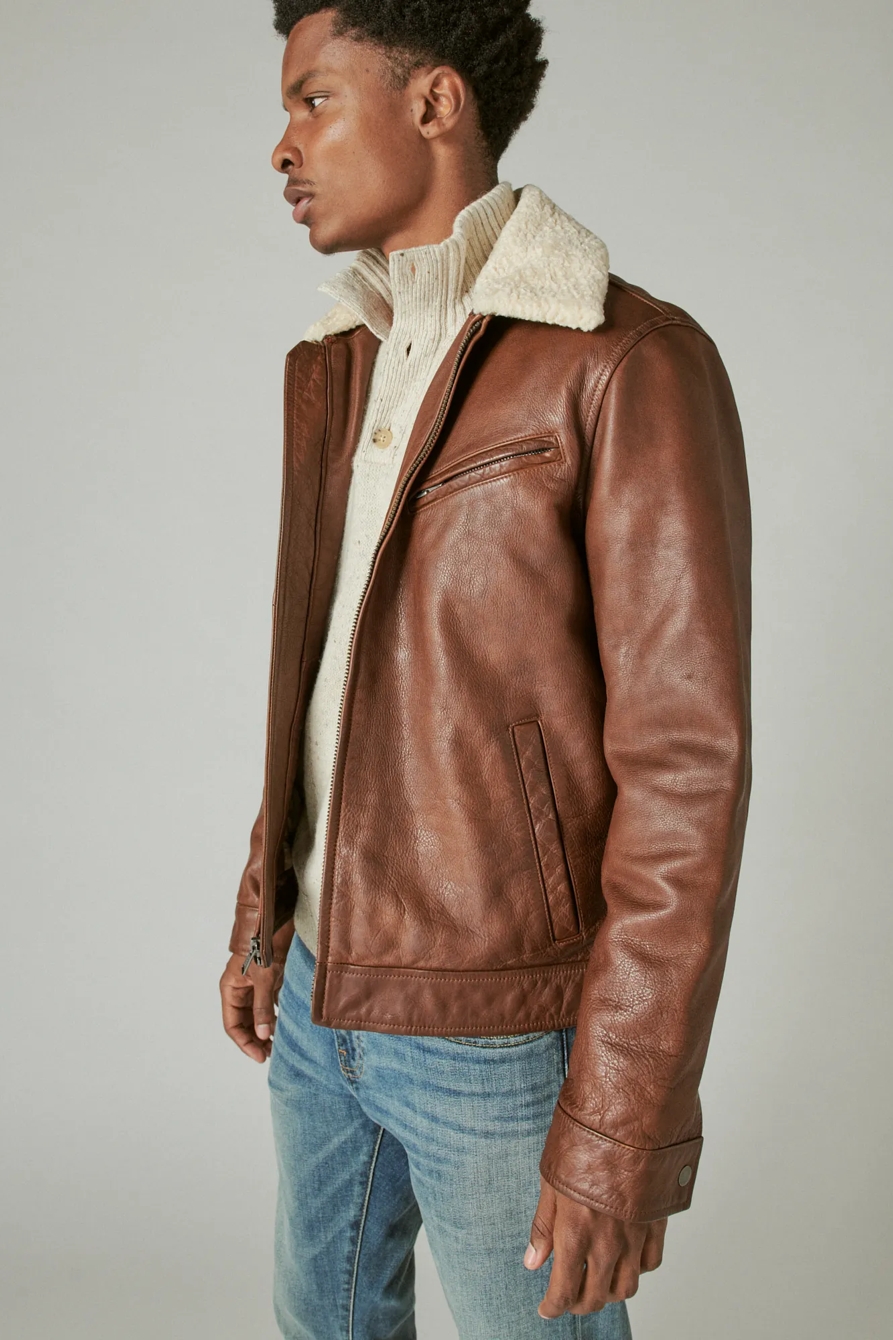 LEATHER AVIATOR JACKET, image 3