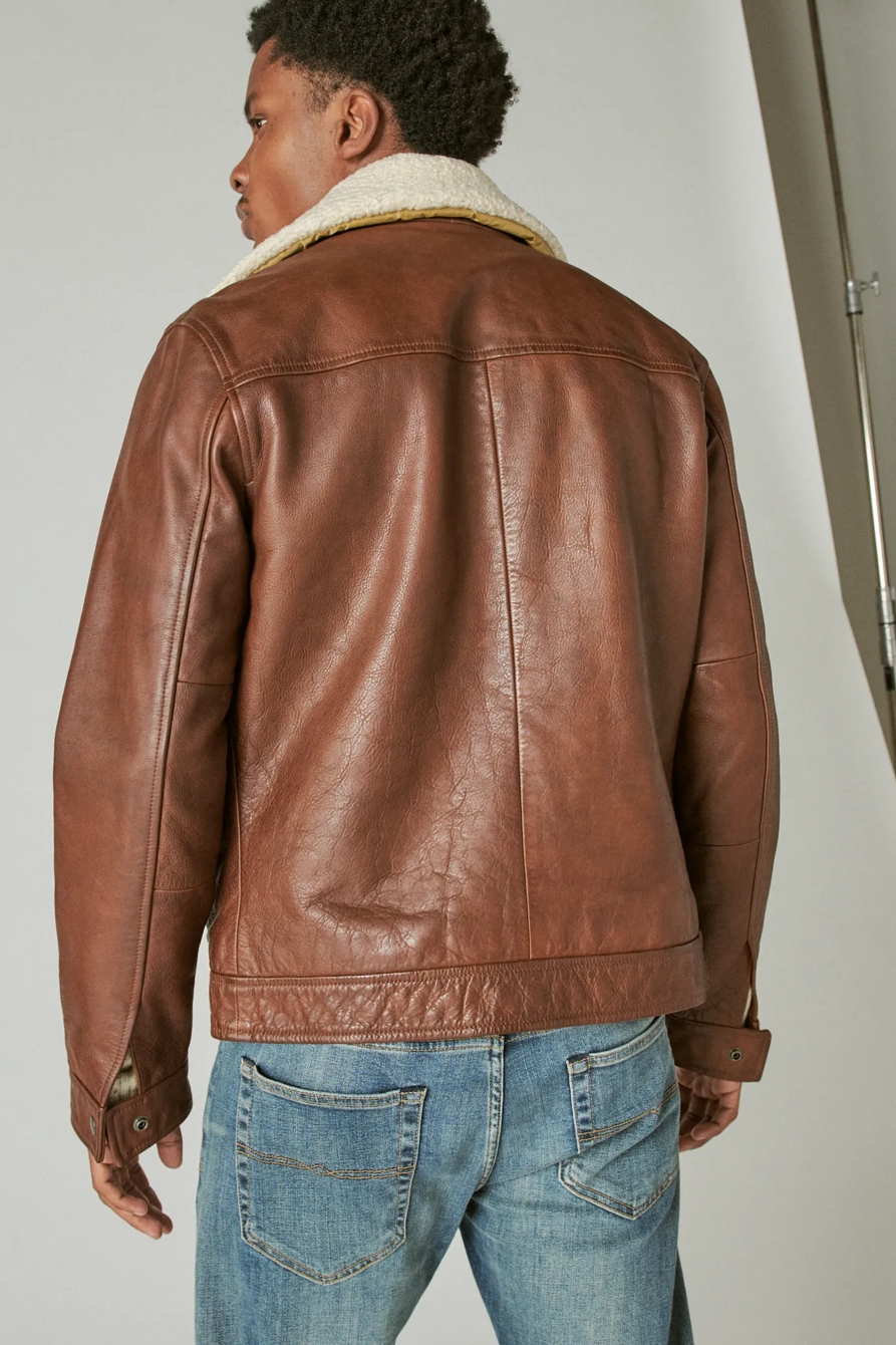 LEATHER AVIATOR JACKET, image 4
