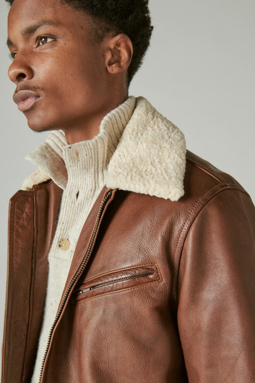 LEATHER AVIATOR JACKET, image 5