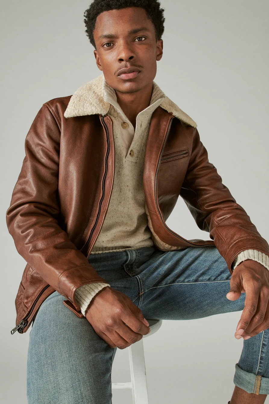 LEATHER AVIATOR JACKET, image 6