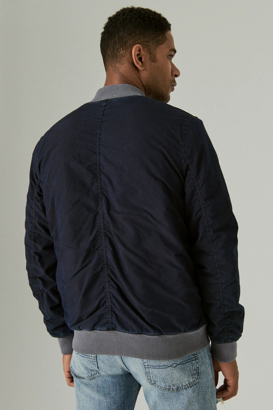 INDIGO COTTON NYLON MA-1 BOMBER JACKET, image 4