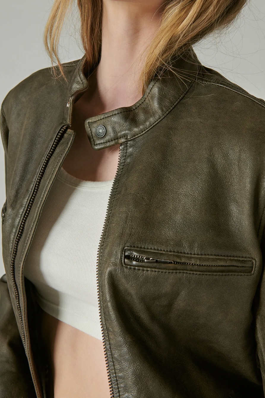 WASHED LEATHER BONNEVILLE JACKET, image 2