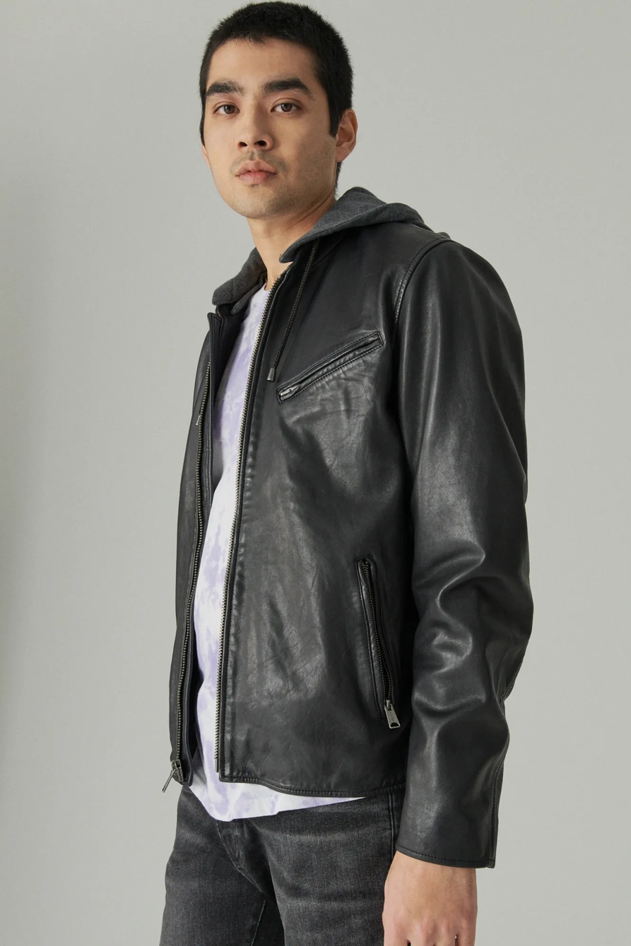 HOODED LEATHER JACKET, image 3