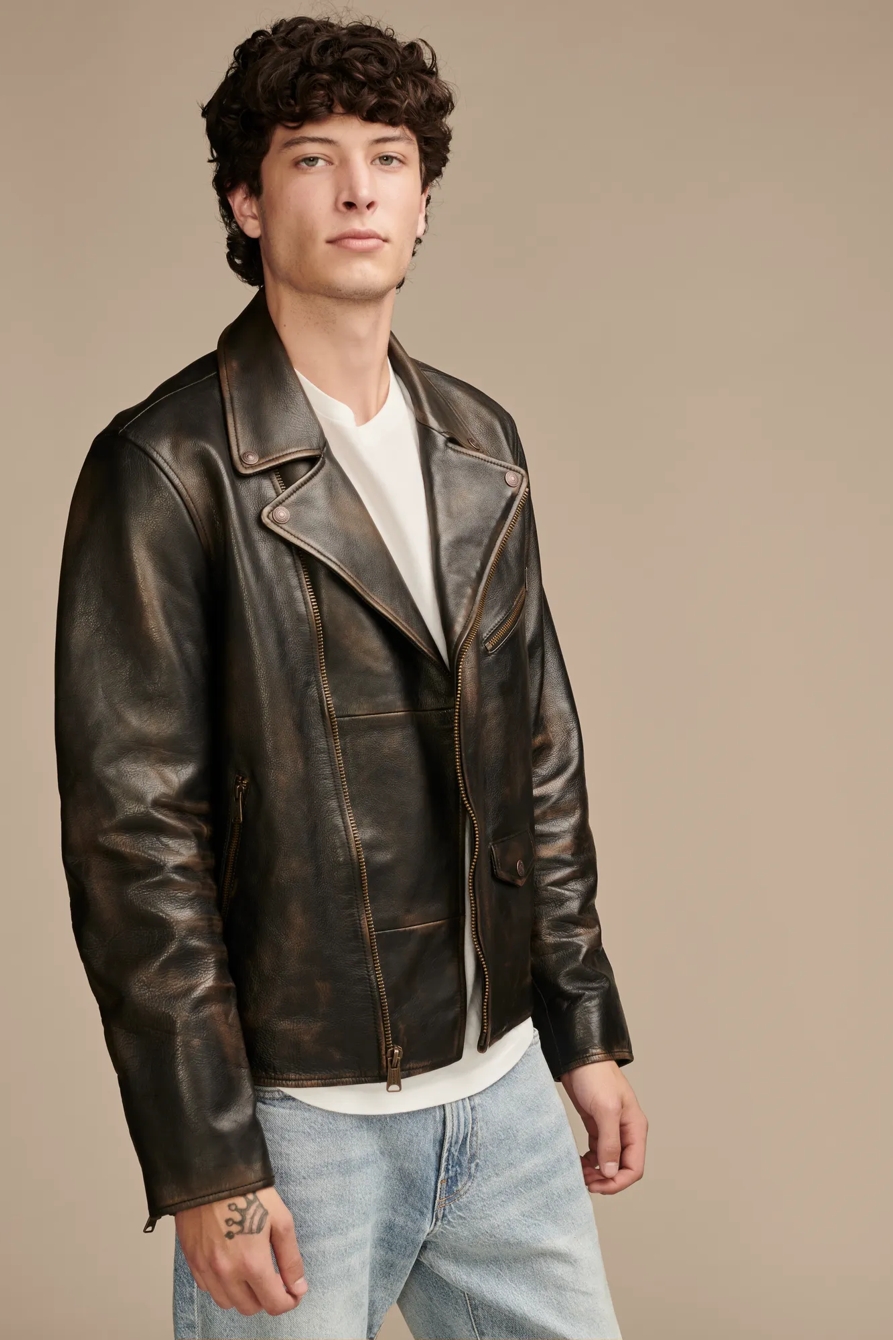 VINTAGE LEATHER MOTO JACKET, image 2