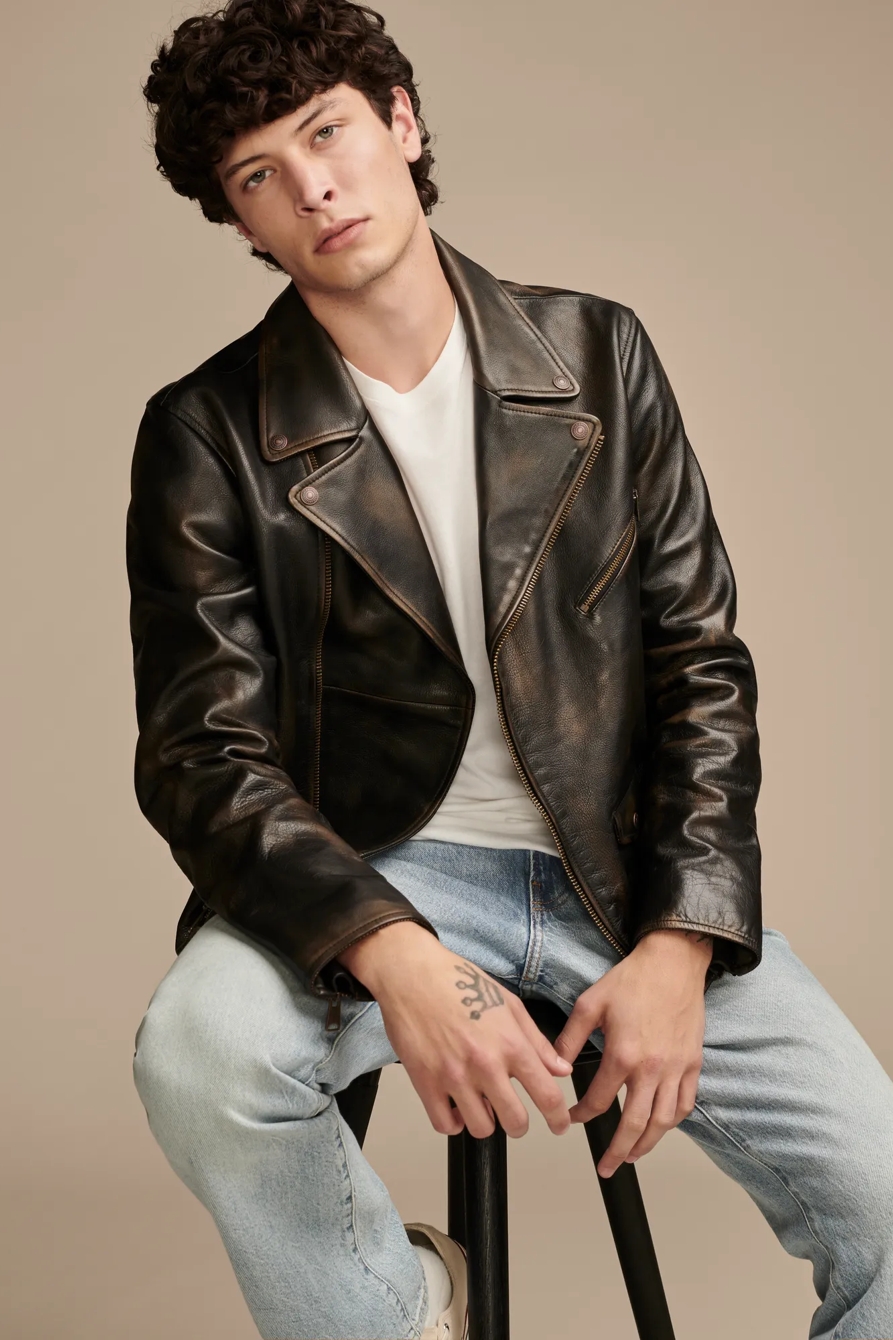 VINTAGE LEATHER MOTO JACKET, image 3
