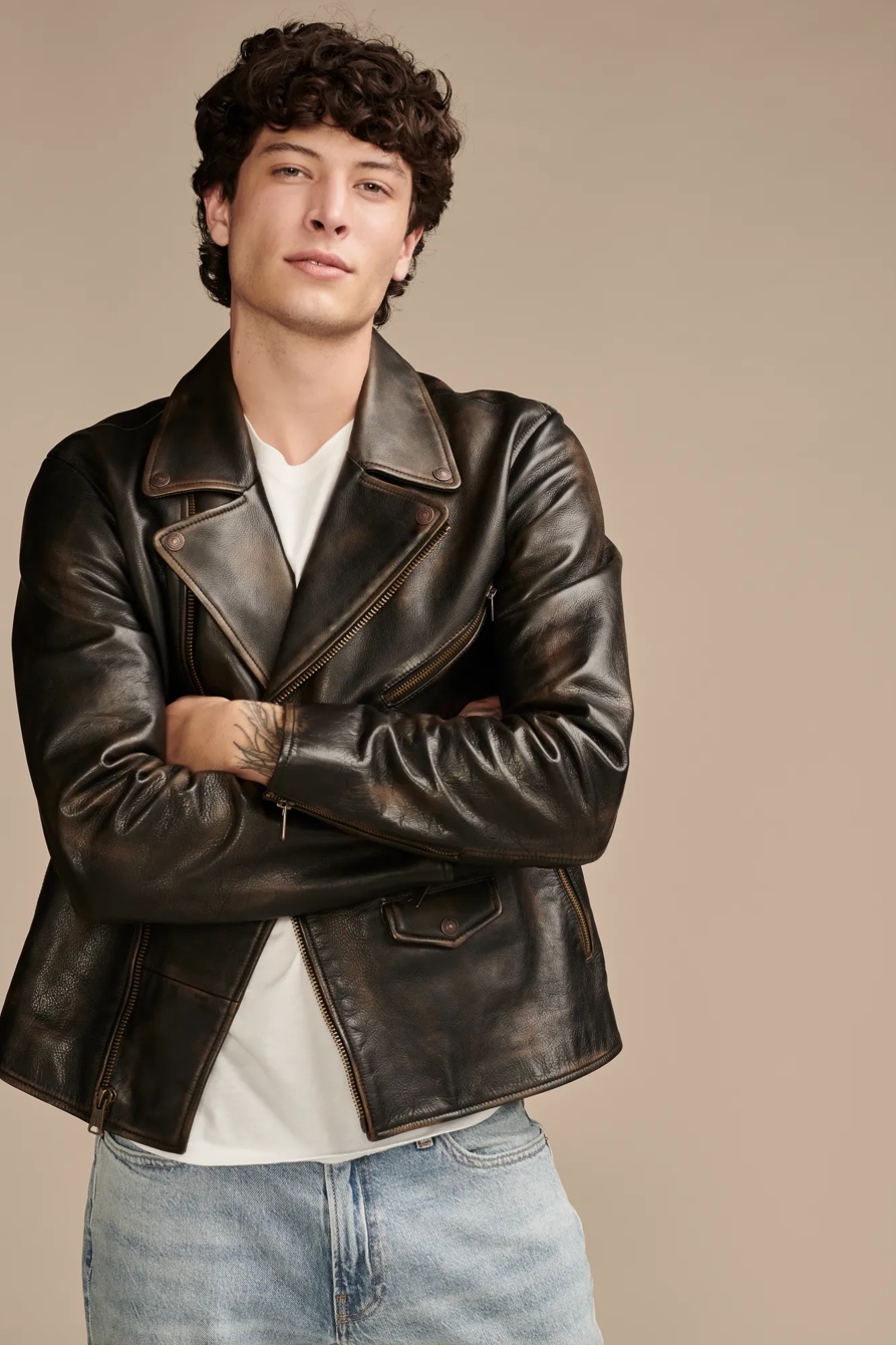 VINTAGE LEATHER MOTO JACKET, image 4