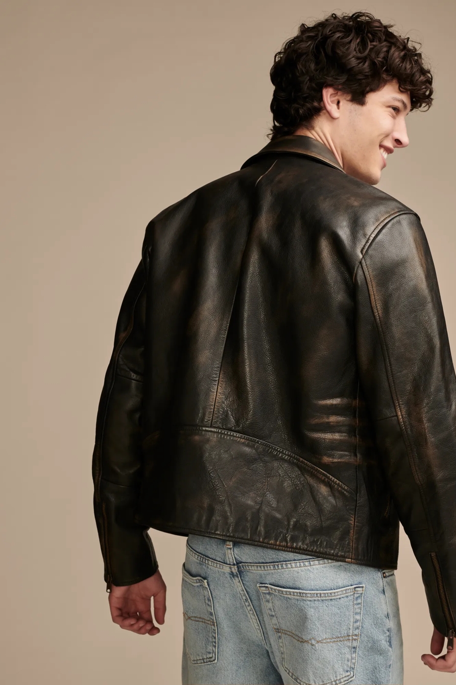 VINTAGE LEATHER MOTO JACKET, image 5