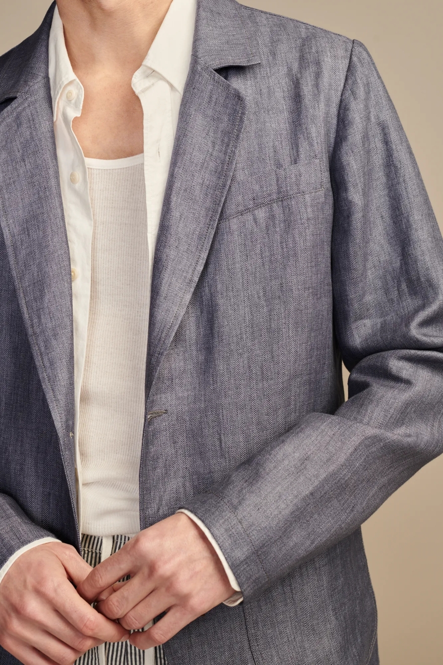HERRINGBONE LINEN BLAZER, image 3