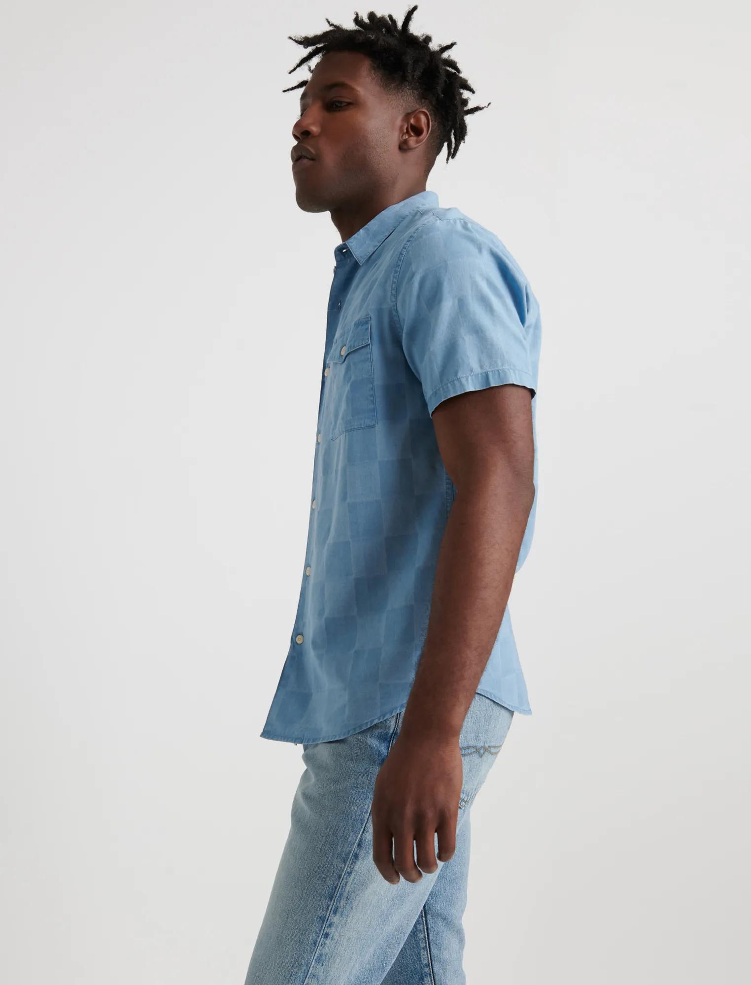 SLIM FIT JACQUARD CHECK ONE POCKET SHIRT, image 2