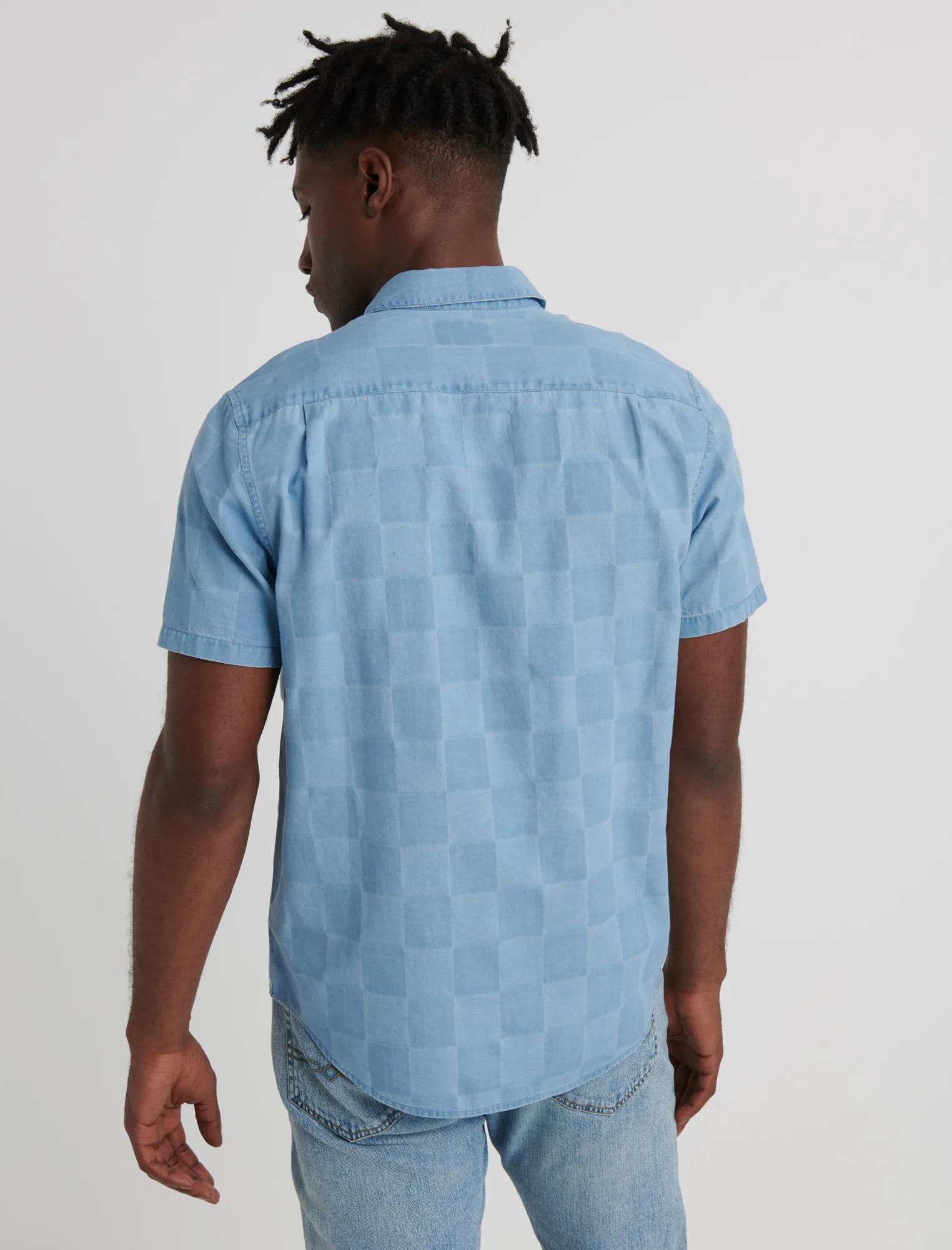 SLIM FIT JACQUARD CHECK ONE POCKET SHIRT, image 3