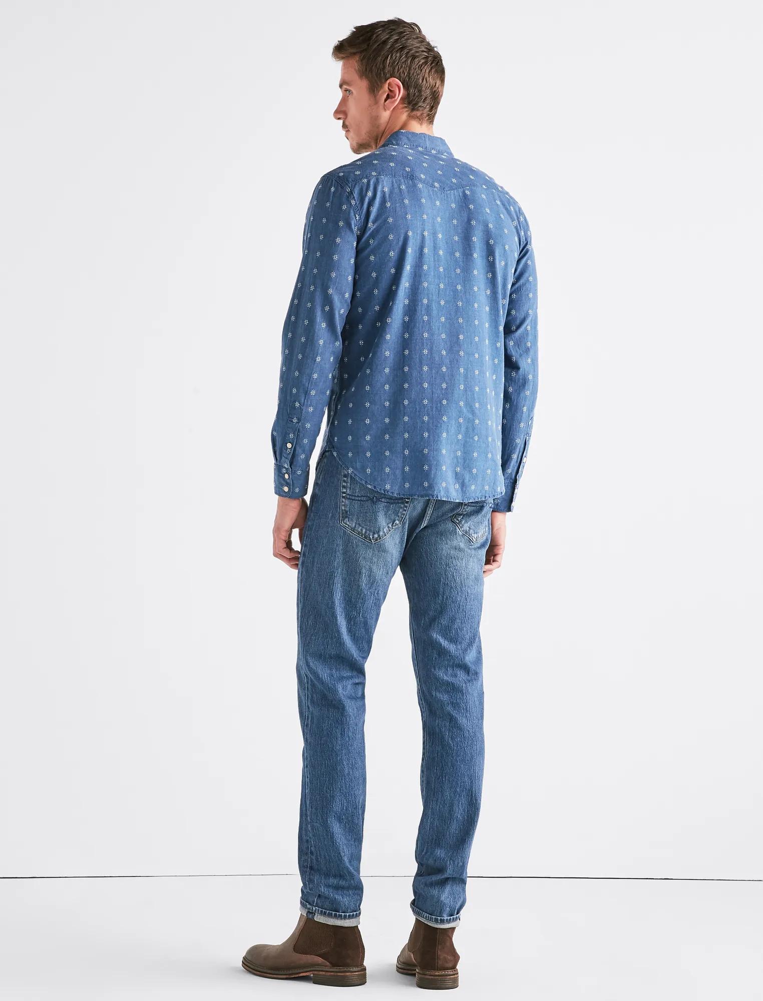 INDIGO DOBBY WESTERN SHIRT, image 3