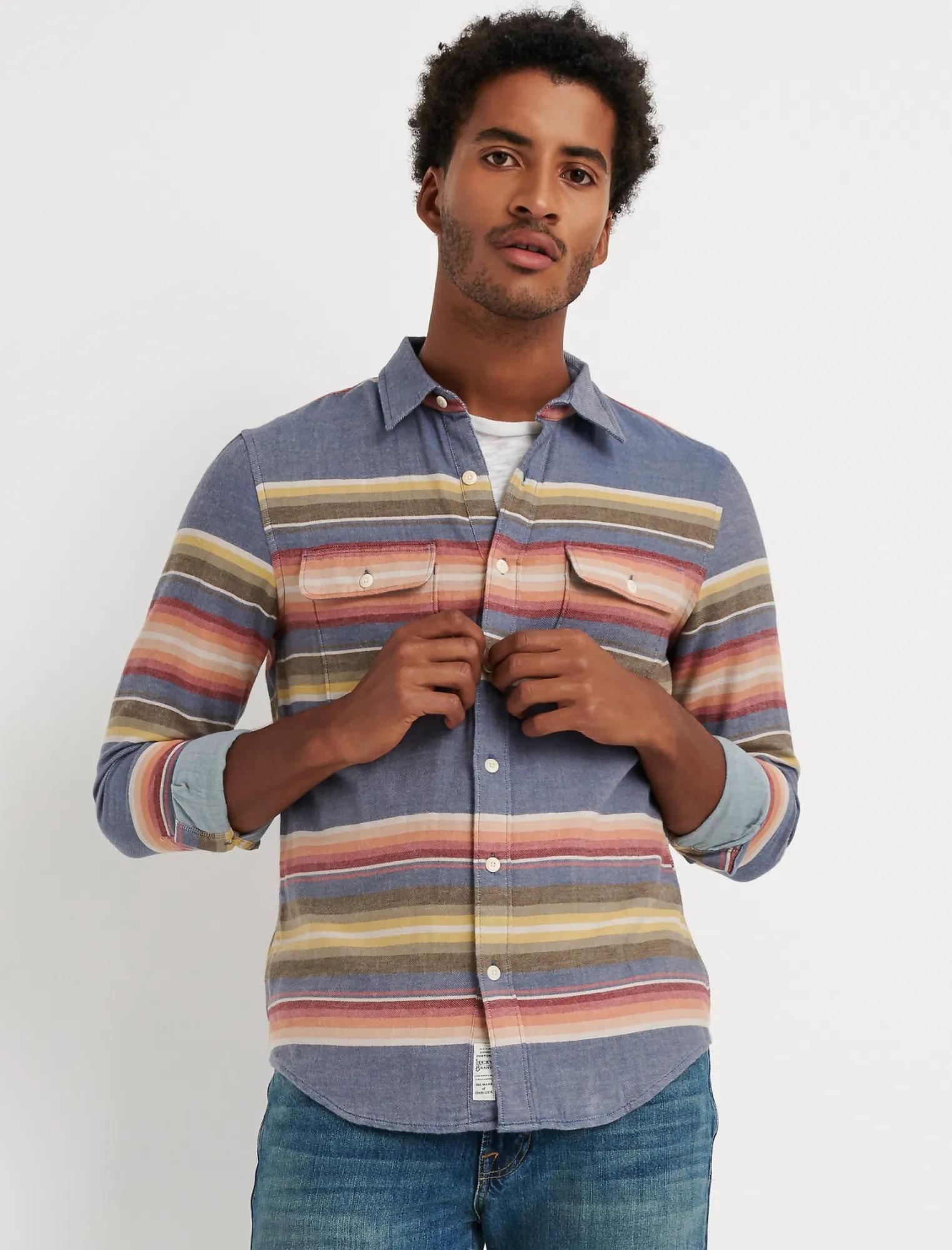 DOUBLE WEAVE SUNSET STRIPE SHIRT, image 1