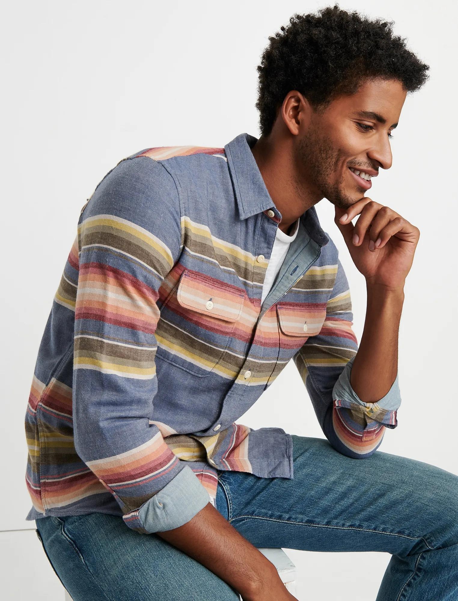 DOUBLE WEAVE SUNSET STRIPE SHIRT, image 2