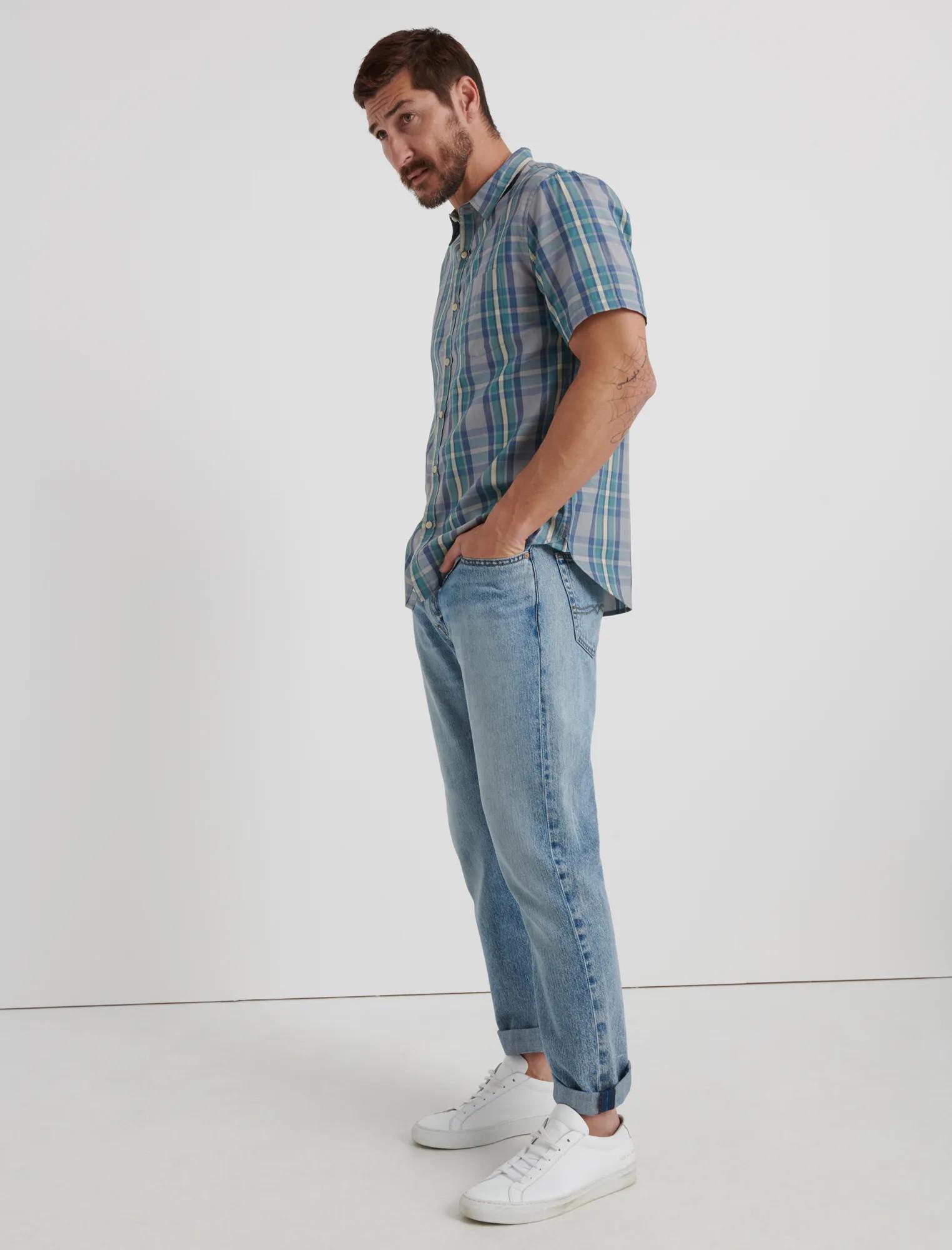 SLIM FIT One Pocket Navy Check Shirt, image 2