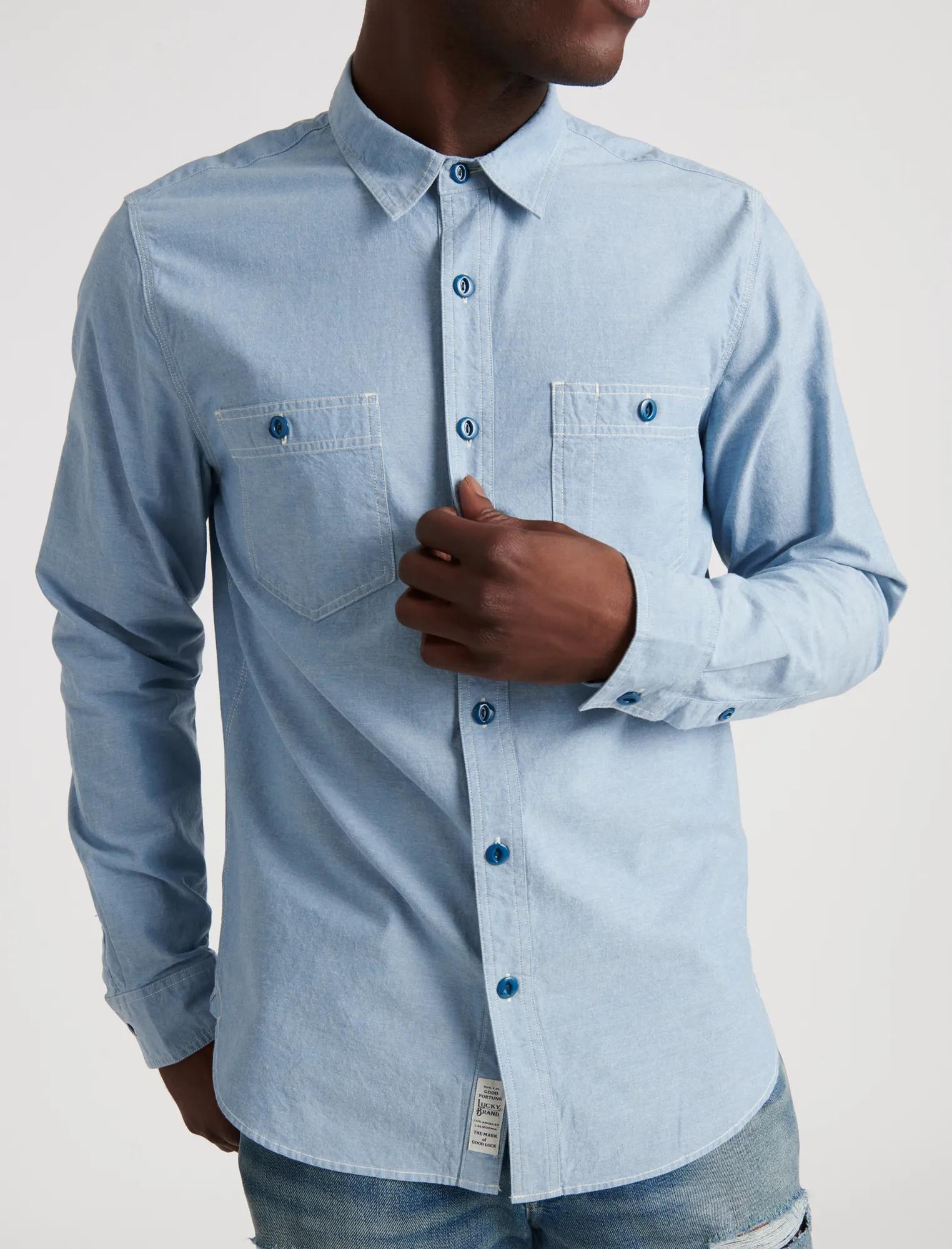 SLIM FIT CHAMBRAY WORK SHIRT, image 3