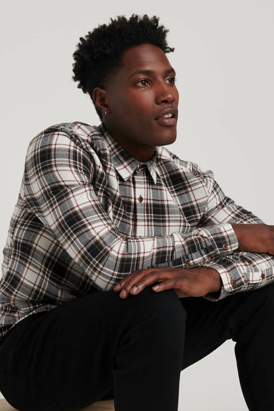 HERRINGBONE PLAID SHIRT in SLIM FIT, image 5