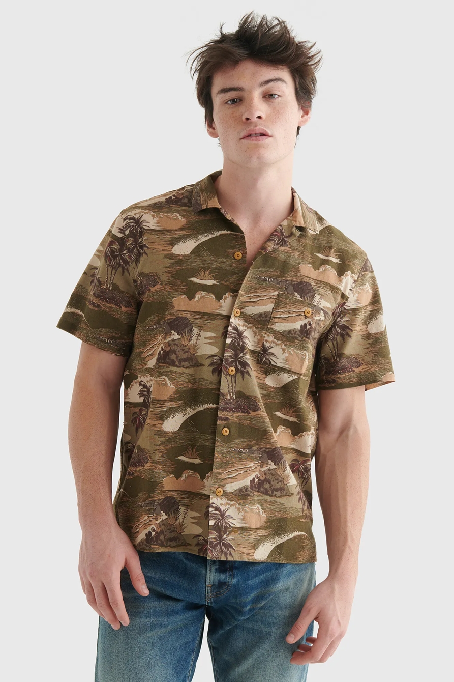 SHORT SLEEVE HAWAIIAN CLUB COLLAR SHIRT, image 2