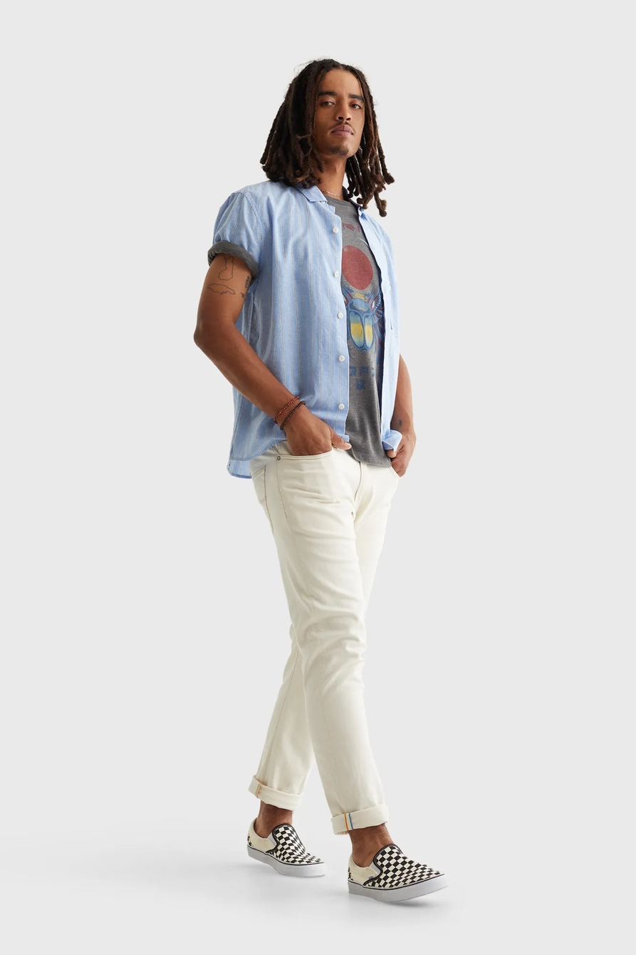 SHORT SLEEVE CLUB COLLAR STRIPE SHIRT, image 2