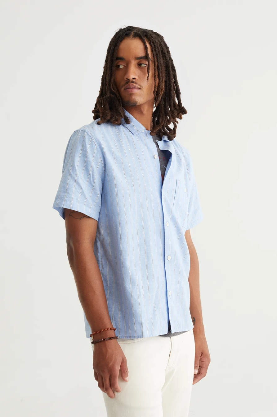 SHORT SLEEVE CLUB COLLAR STRIPE SHIRT, image 3