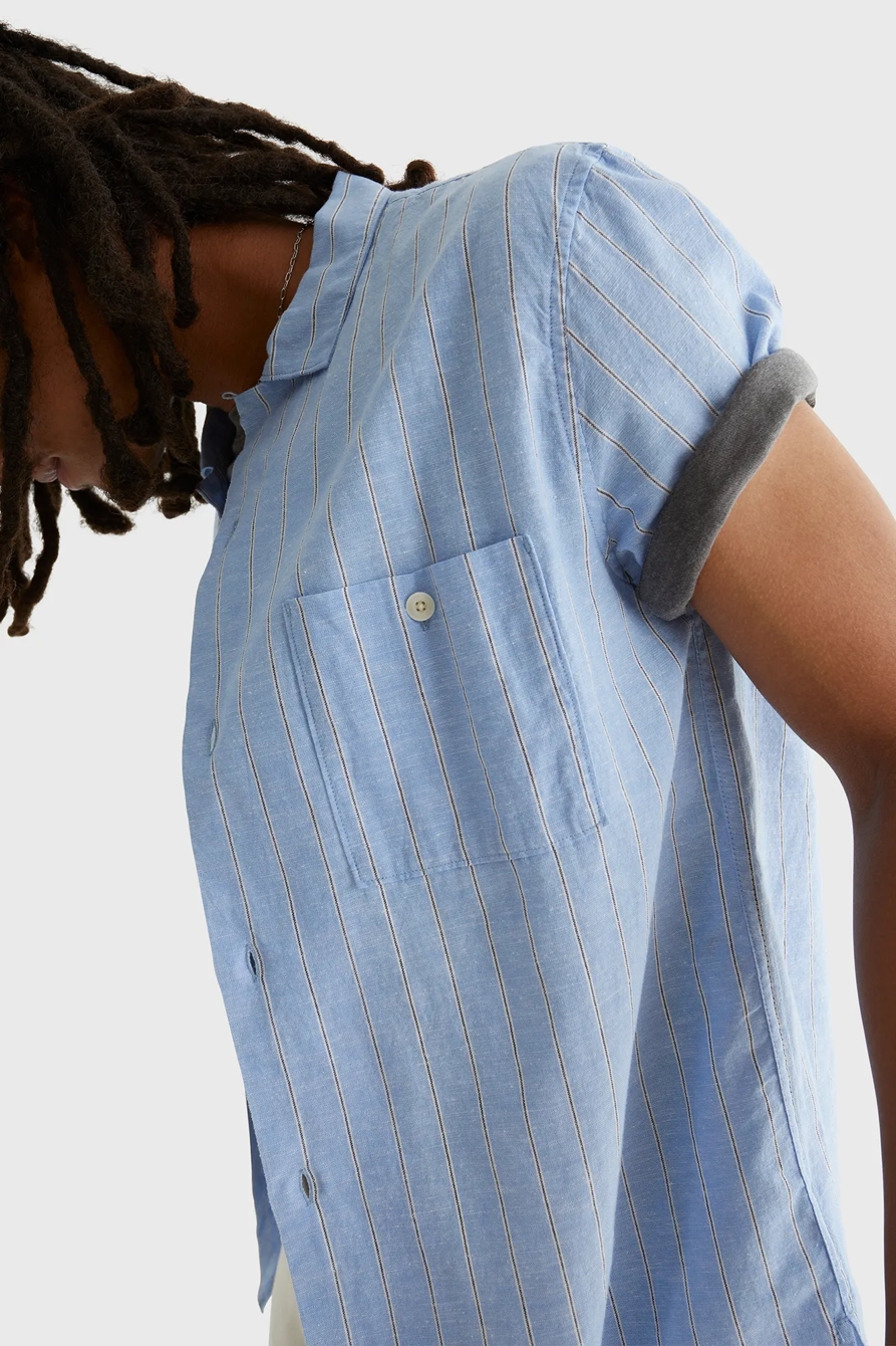 SHORT SLEEVE CLUB COLLAR STRIPE SHIRT, image 6