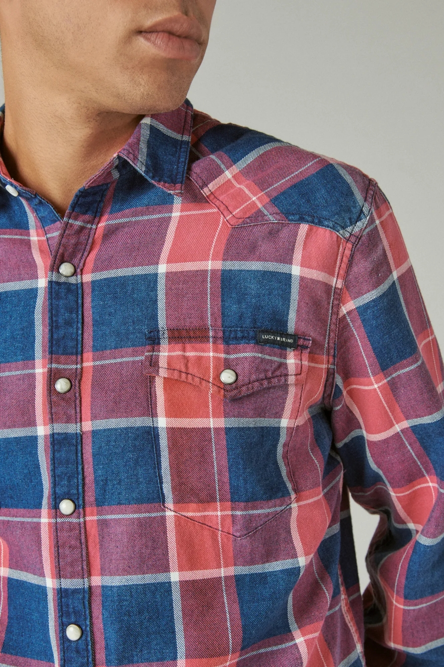 INDIGO WASHED WESTERN SHIRT, image 5