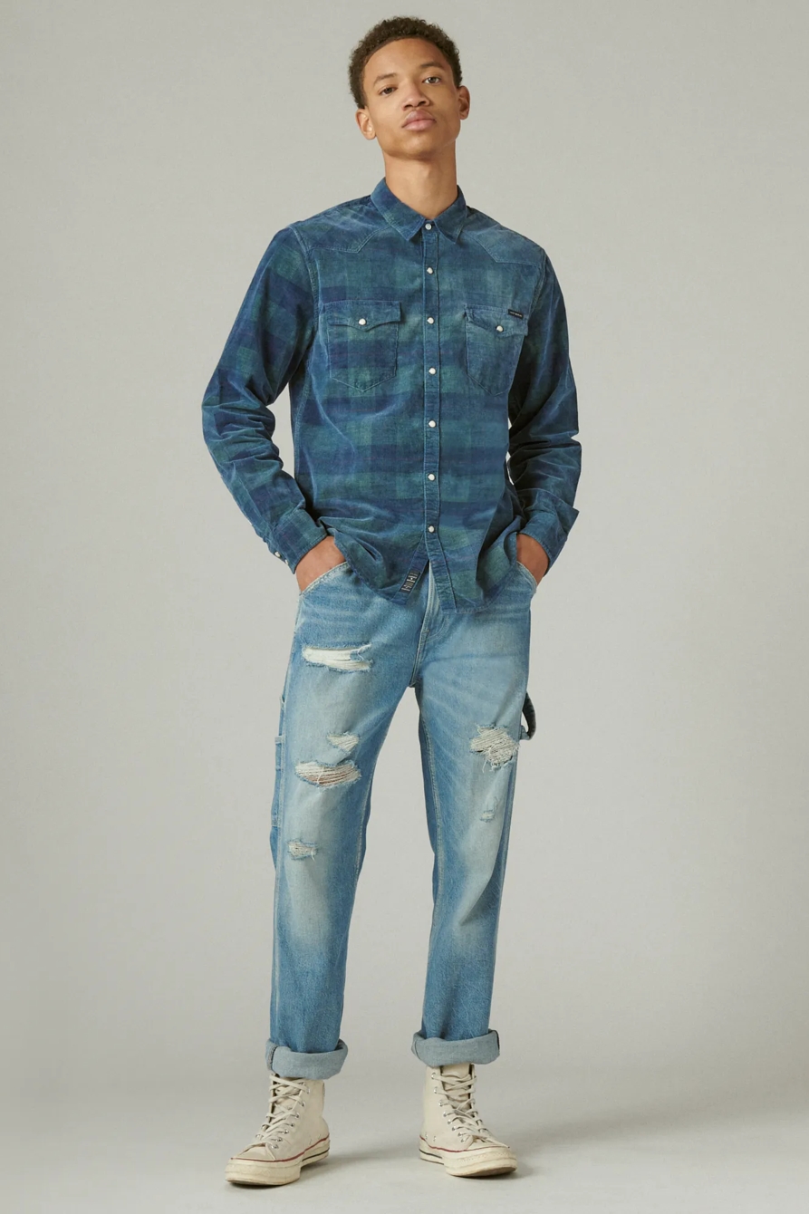WASHED INDIGO CORDUROY WESTERN SHIRT, image 2