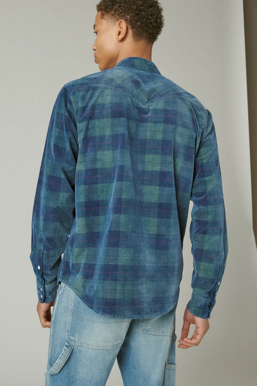 WASHED INDIGO CORDUROY WESTERN SHIRT, image 4