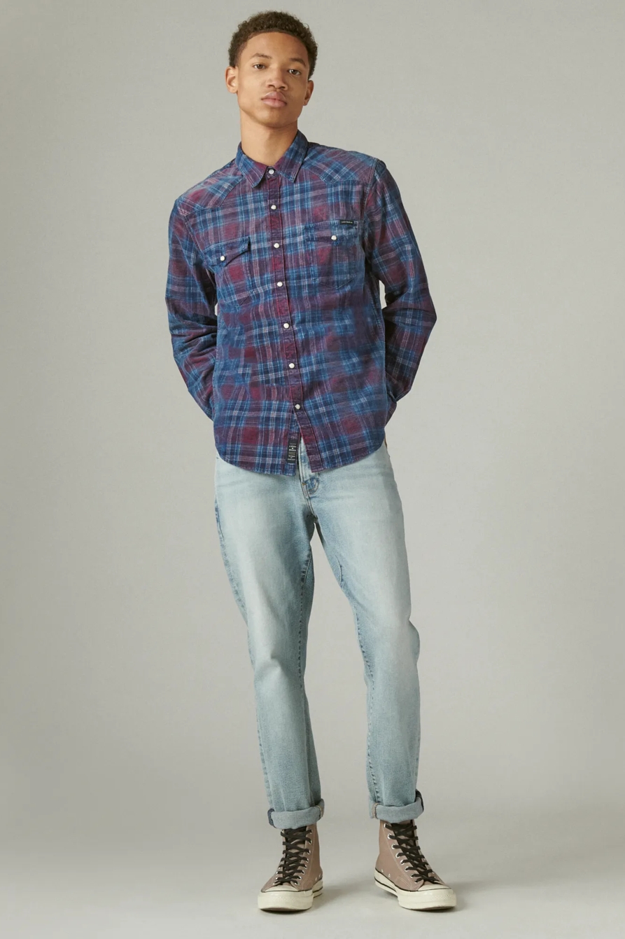 WASHED INDIGO CORDUROY WESTERN SHIRT, image 2