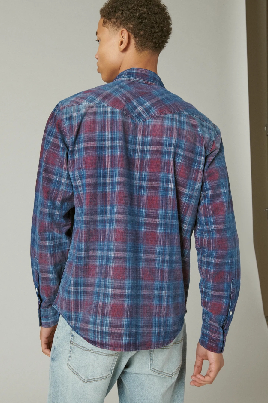 WASHED INDIGO CORDUROY WESTERN SHIRT, image 4