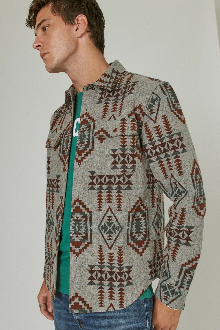 GREY JACQUARD SHIRT JACKET, image 3