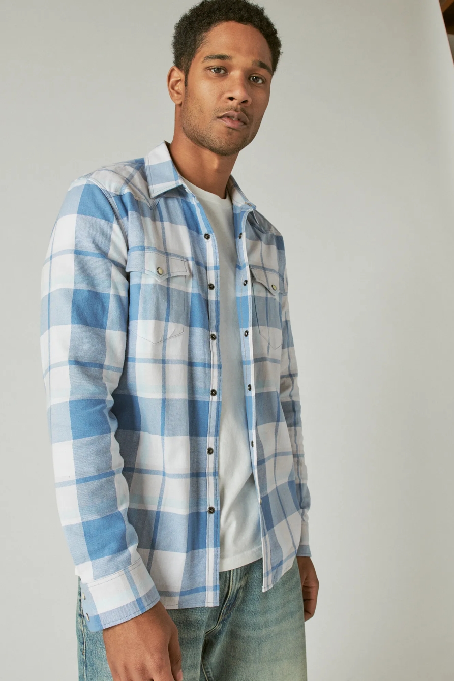 STRETCH GROM PLAID WESTERN LONG SLEEVE SHIRT, image 3