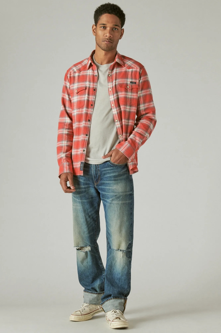 STRETCH GROM PLAID WESTERN LONG SLEEVE SHIRT, image 2