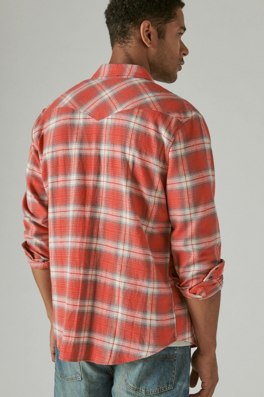 STRETCH GROM PLAID WESTERN LONG SLEEVE SHIRT, image 4