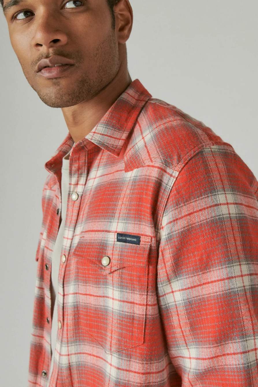 STRETCH GROM PLAID WESTERN LONG SLEEVE SHIRT, image 5