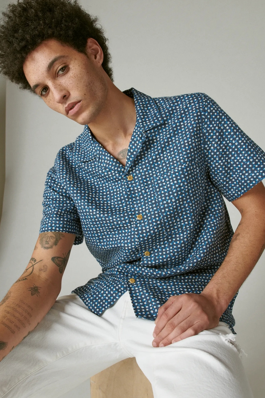 HEMP PRINT CAMP COLLAR SHORT SLEEVE SHIRT, image 6