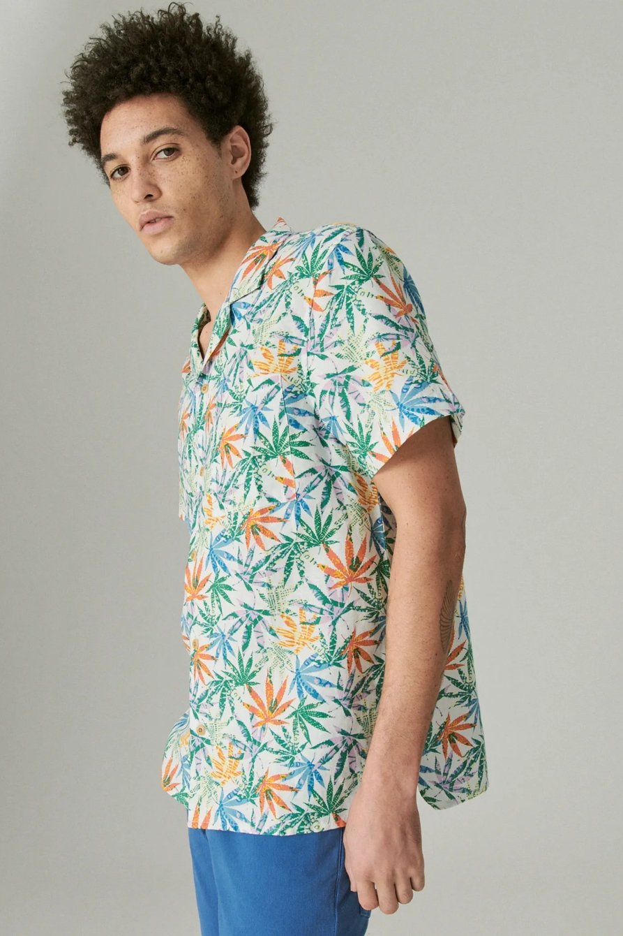 HEMP PRINT CAMP COLLAR SHORT SLEEVE SHIRT, image 3