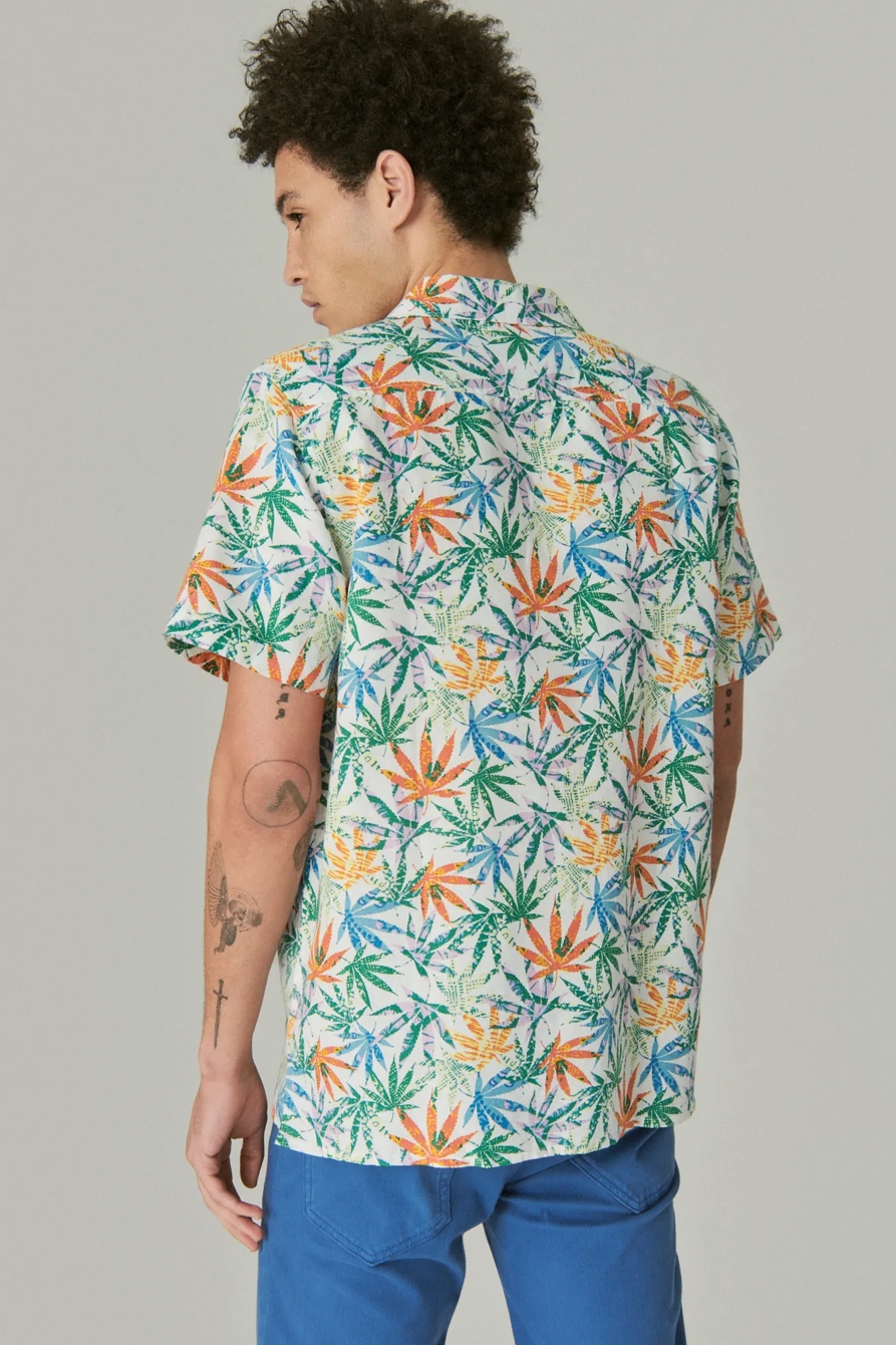 HEMP PRINT CAMP COLLAR SHORT SLEEVE SHIRT, image 4