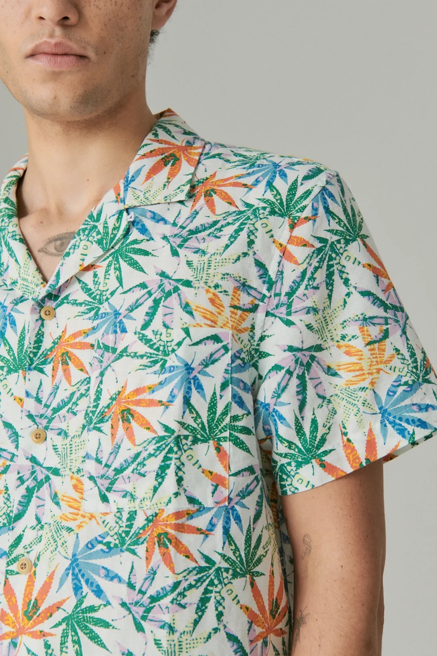 HEMP PRINT CAMP COLLAR SHORT SLEEVE SHIRT, image 5