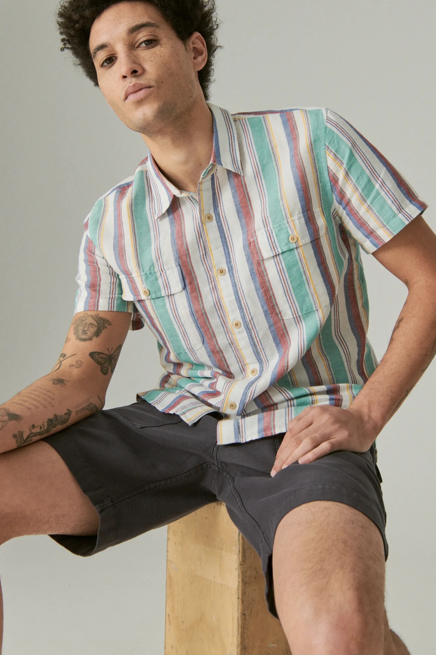 HEMP STRIPE UTILITY SHORT SLEEVE SHIRT, image 6
