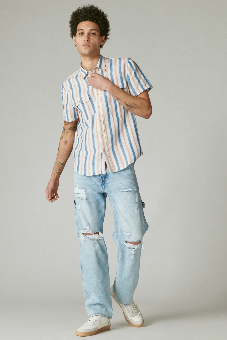HEMP STRIPE UTILITY SHORT SLEEVE SHIRT, image 2