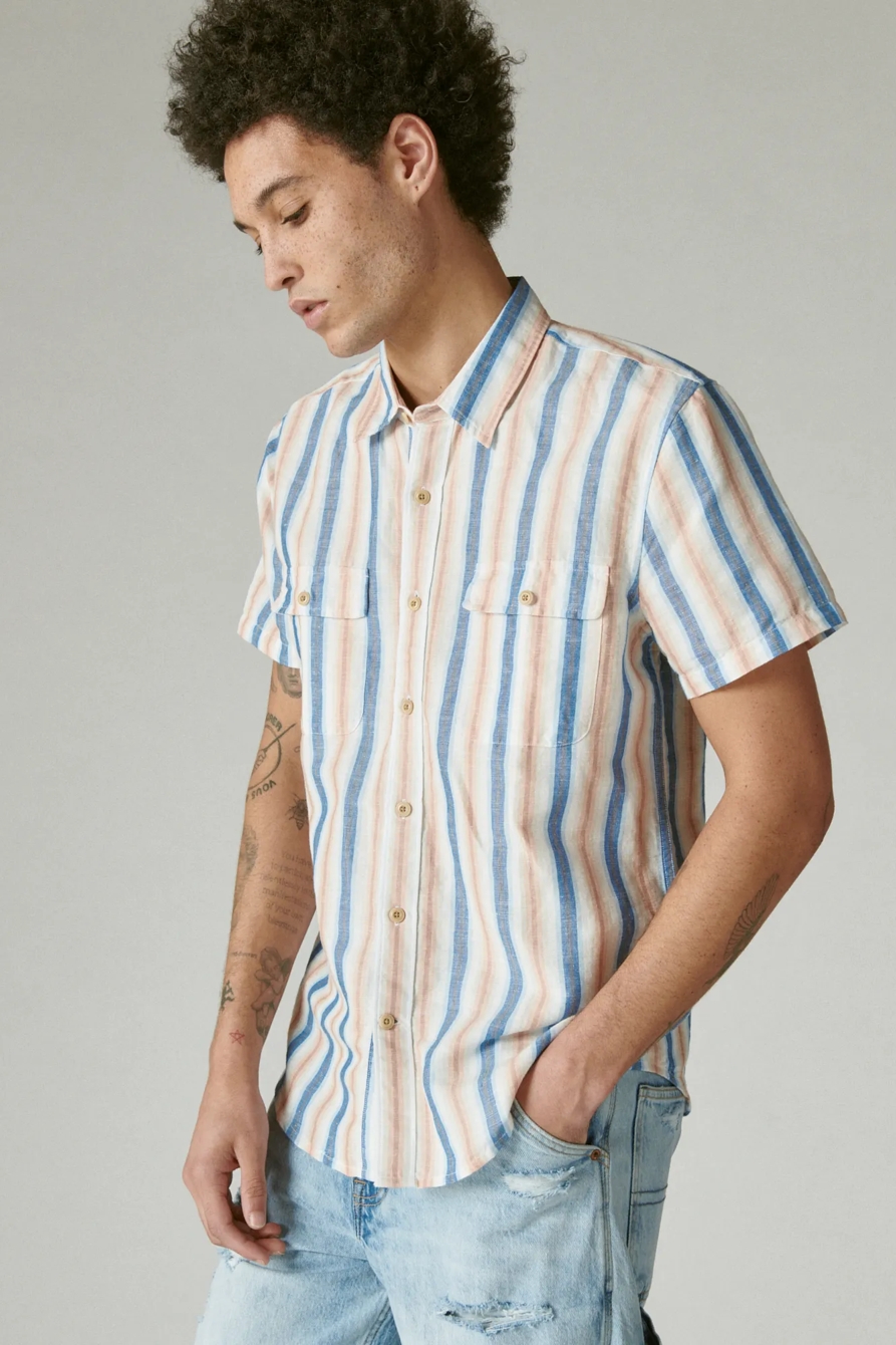 HEMP STRIPE UTILITY SHORT SLEEVE SHIRT, image 3