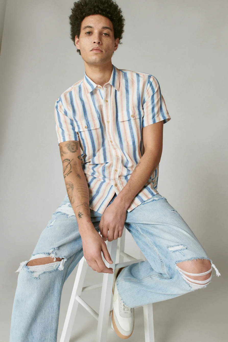 HEMP STRIPE UTILITY SHORT SLEEVE SHIRT, image 6