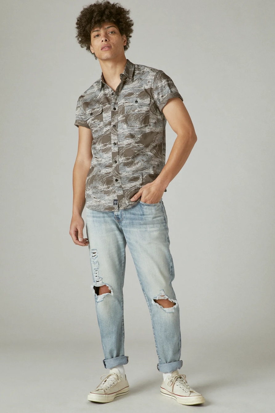 STRETCH POPLIN PRINTED UTILITY SHORT SLEEVE SHIRT, image 2