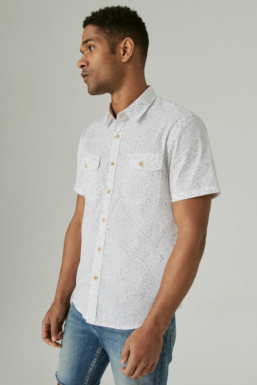 STRETCH POPLIN PRINTED UTILITY SHORT SLEEVE SHIRT, image 3