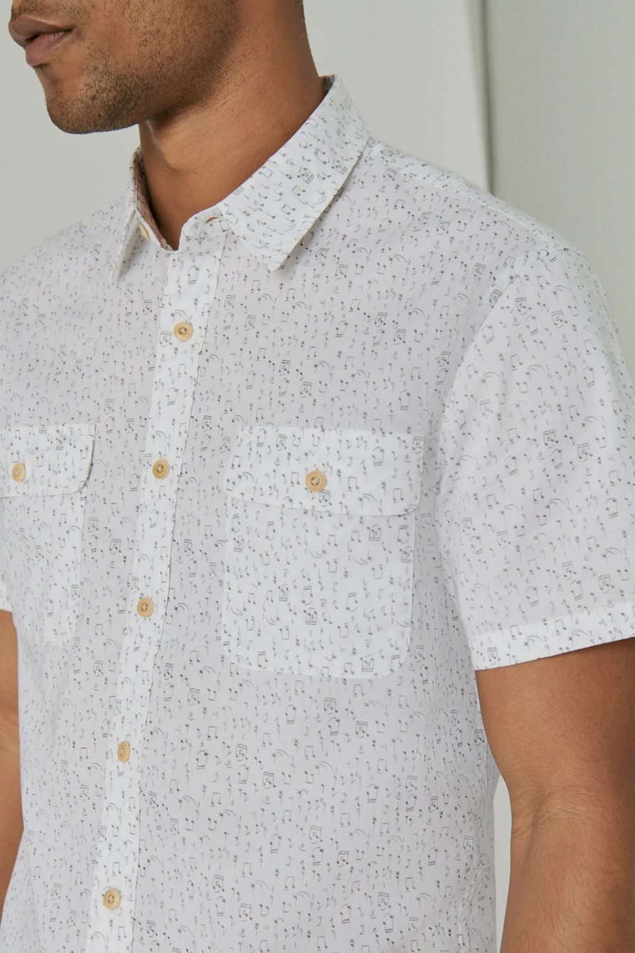 STRETCH POPLIN PRINTED UTILITY SHORT SLEEVE SHIRT, image 5