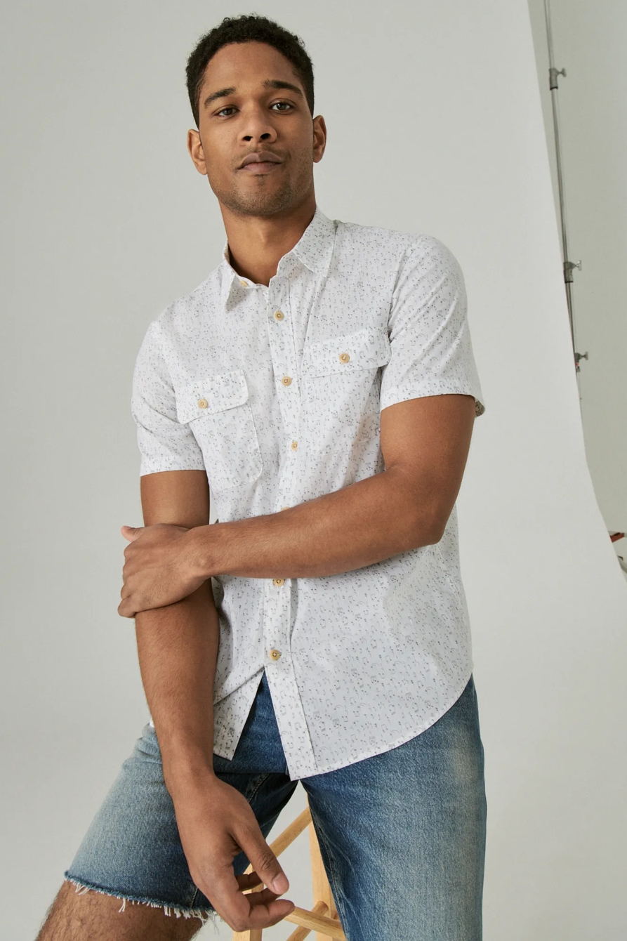 STRETCH POPLIN PRINTED UTILITY SHORT SLEEVE SHIRT, image 6