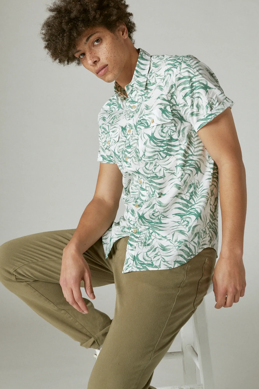 STRETCH POPLIN PRINTED UTILITY SHORT SLEEVE SHIRT, image 6