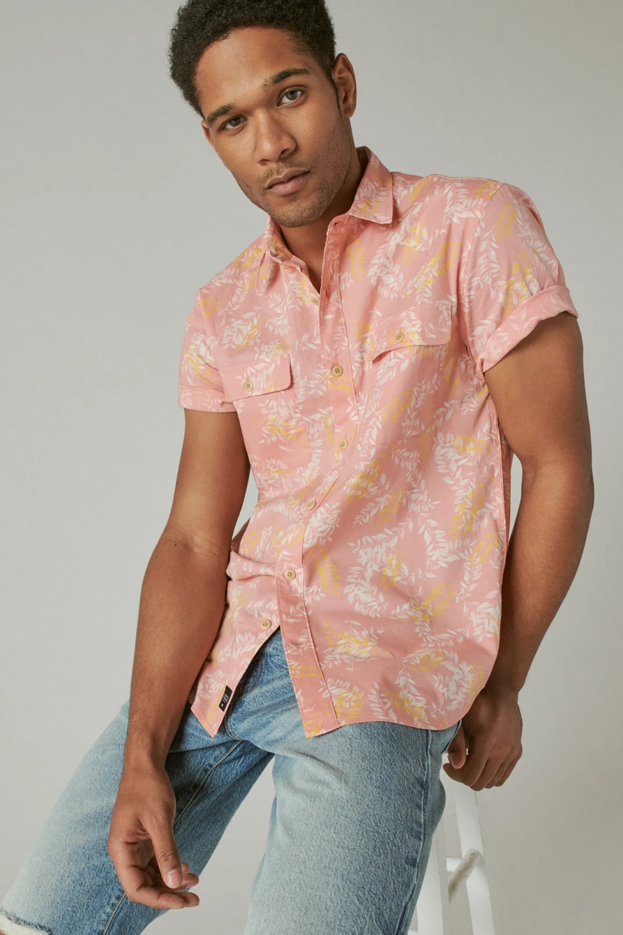 STRETCH POPLIN PRINTED UTILITY SHORT SLEEVE SHIRT, image 6