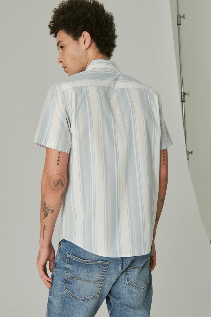 STRETCH POPLIN STRIPE UTILITY SHORT SLEEVE SHIRT, image 4